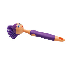 Brosse à vaisselle en forme de poupée en plastique avec poignée pour le nettoyage de la cuisine